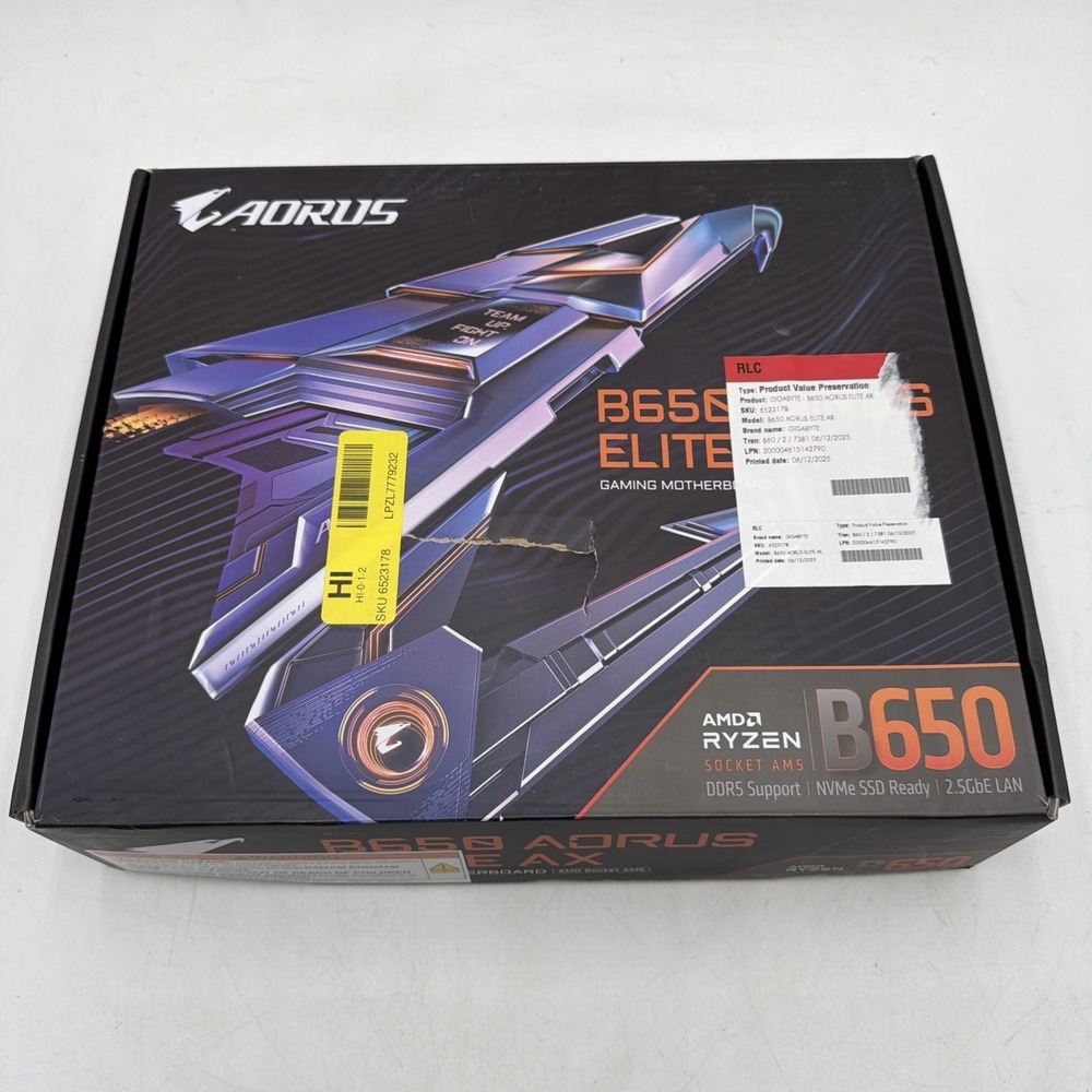 Gigabyte B650 AORUS ELITE AX AM5 ATX Motherboard DDR5 WiFi 6E PCIe 5.0 Black
